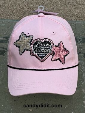 Handmade Candy Did It! Pale Pink Lucky Star LV  Bling Ball Cap